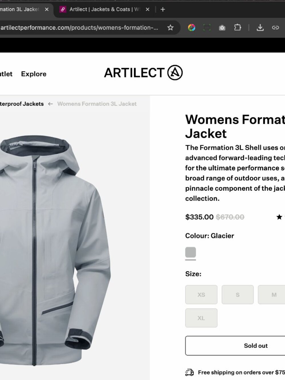 Artilect Womens Formation 3L zip-up Jacket - Light Blue Gray, Medium - NWT - Picture 13 of 15